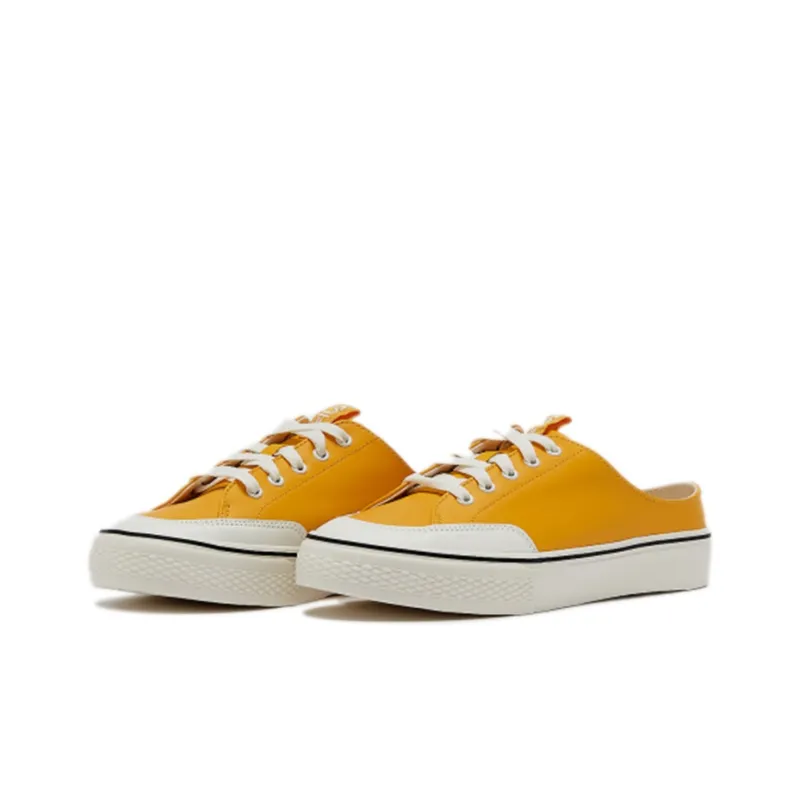 FILA Slip-Resistant Cushioning Lightweight Low-Top Skateboard Shoes Unisex Ginger Yellow Korean Style-2