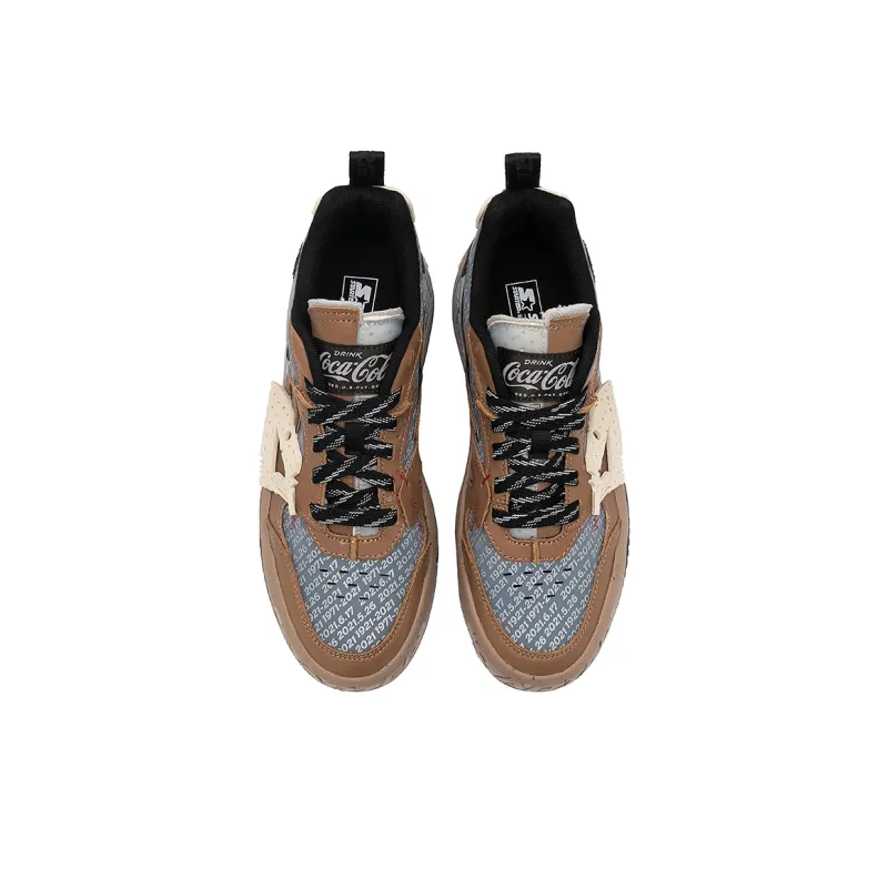 Coca Cola x STARTER Low Top Skateboard Shoes Men's Brown-3