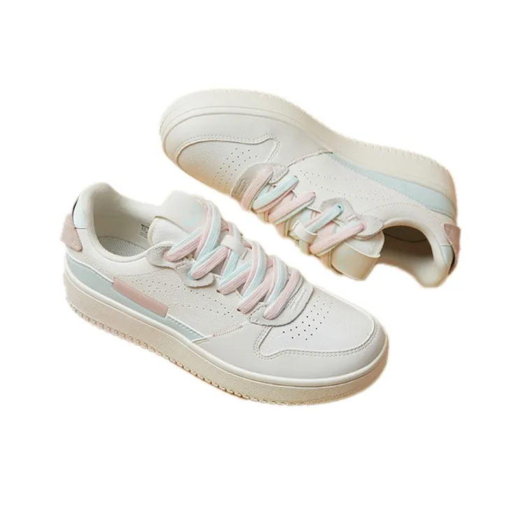 Anta Life Collection Anti Slip Wear Resistant Low Top Skateboard Shoes Women's White Blue Pink-2