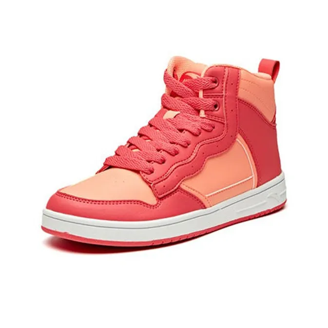 Anta Life Collection Coverage Anti Slip And Wear Resistant High Top Skateboard Shoes Women's Orange Red-1