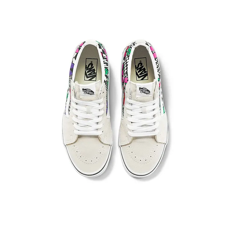 Vans SK8 Mid Flower Plaid White/Grey Women's-2