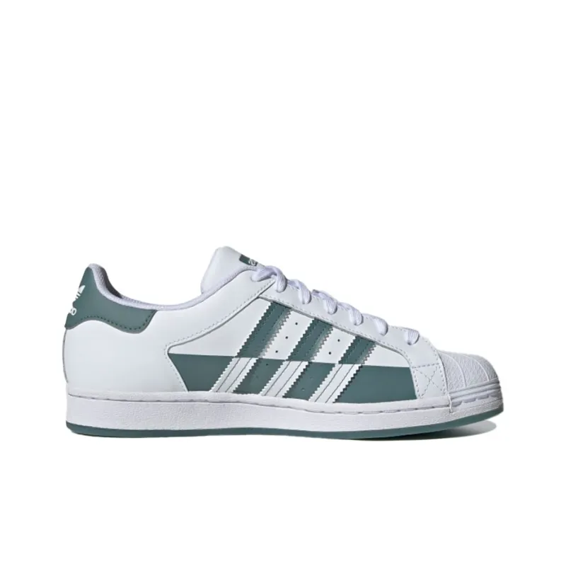 Adidas Originals Superstar Non-slip Lightweight Low-Top Skateboard Shoes Unisex White Emerald-1