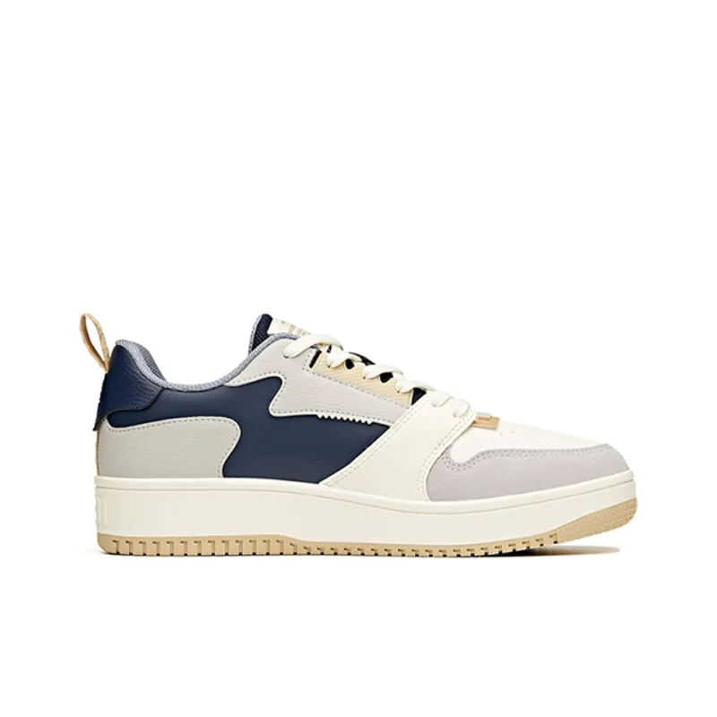 Anta Slip Resistant Shock Absorbers With Abrasion Resistant Properties Low Top Skateboard Shoes Men's Gray White Blue-1