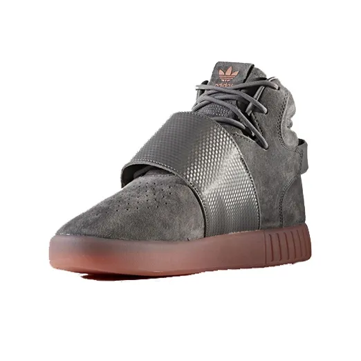 Adidas Originals Tubula Invader Strap 2017 Non-slip Lightweight Mid-Top Skateboard Shoes Unisex Gray-1