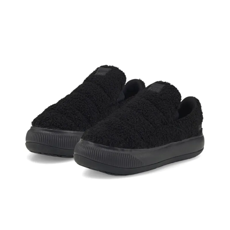 PUMA Suede Mayu Slip On Teddy Black Women's-2