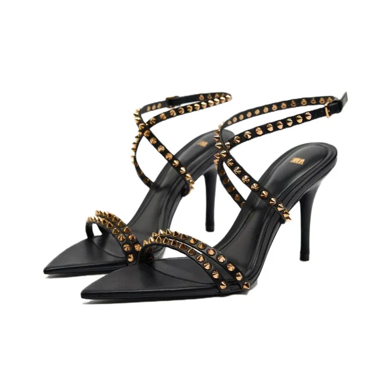 ZARA Strap Sandals Women's Black-1