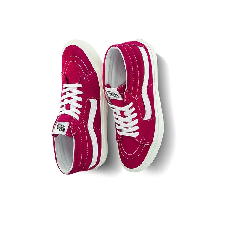 Vans SK8 Mid Mid Tops Casual Skateboarding Shoes Unisex Red Rose-2