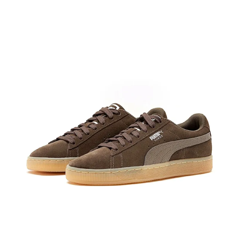 PUMA Suede Classic Bubble Balance Lightweight Low-Top Skateboard Shoes Women's Brown-2
