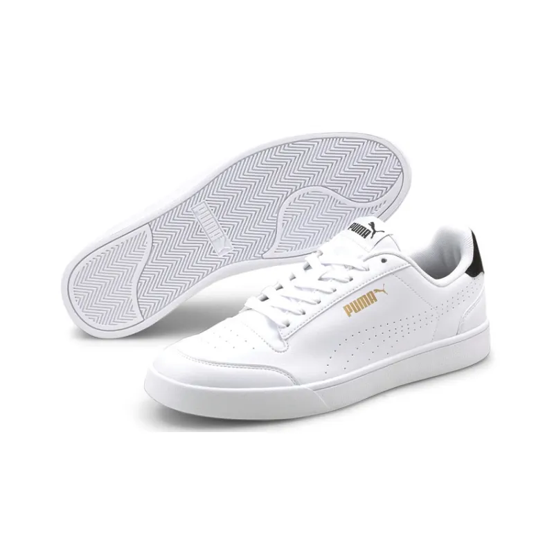 PUMA Shuffle Perf Slip-Resistant Cushioning Wear-Resistant Lightweight Low-Top Skateboard Shoes Men's White Black Tail-4