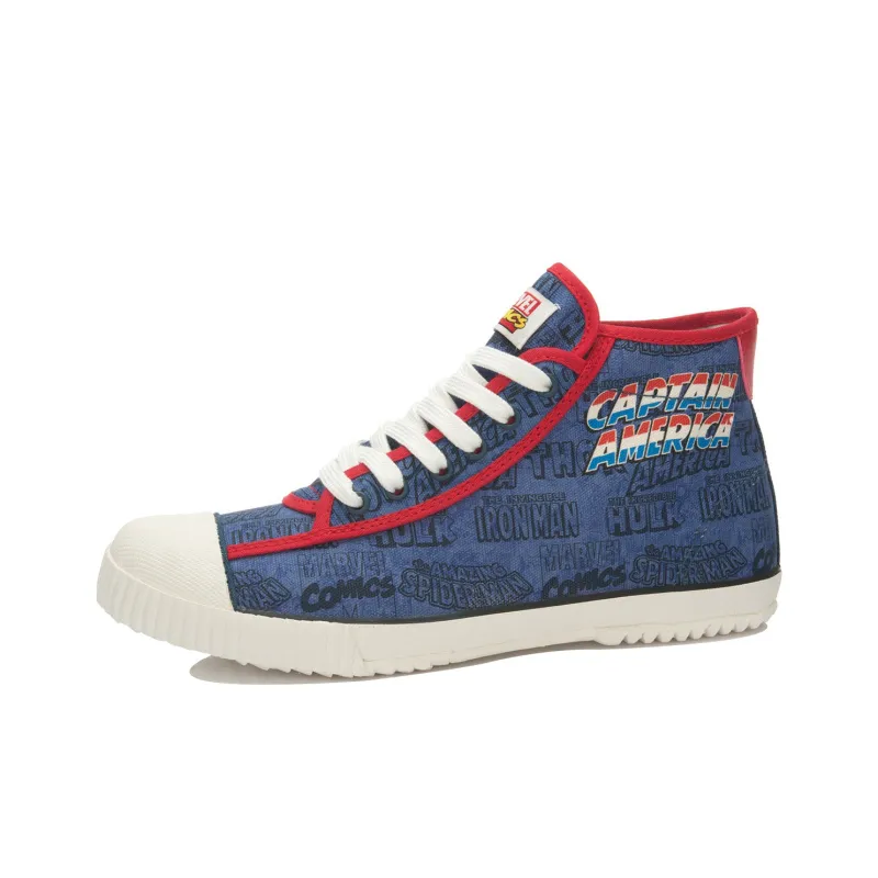 LiNing Marvel Collection, Captain America High Top Skateboard Shoes Men's Blue White-1