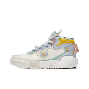 Erke Extra Stretch Anti Slip Wear Resistant High Top Skateboard Shoes Women's White Blue
