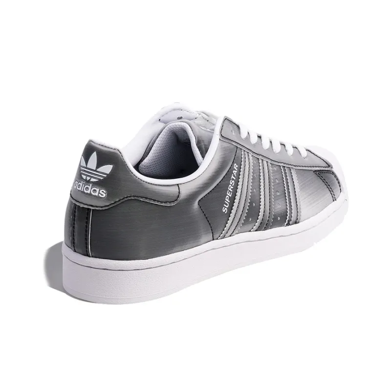 Adidas Originals Superstar Fashion Casual Skate Shoes Unisex Gray Silver-3