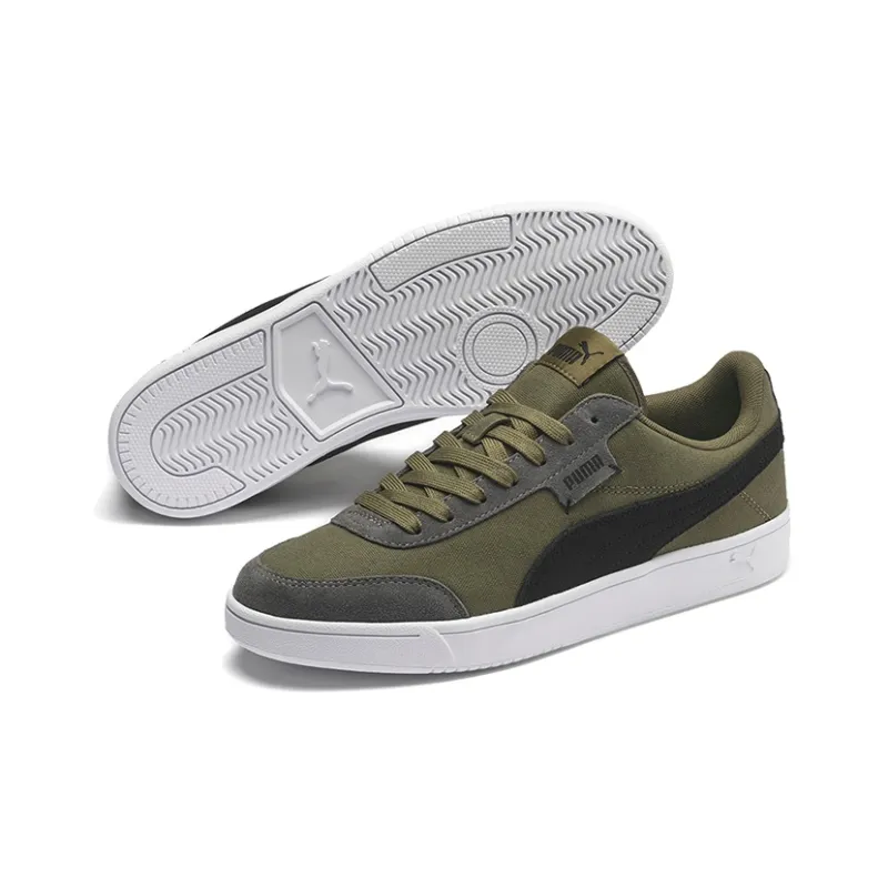 PUMA Court Legend Lo Cv Wear-resistant And Lightweight Low-Top Skateboard Shoes Unisex Army Green Black Gray-4