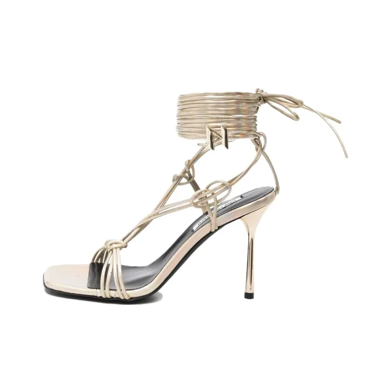 KARL LAGERFELD Gala Shimmer Lace-up Sandals-0