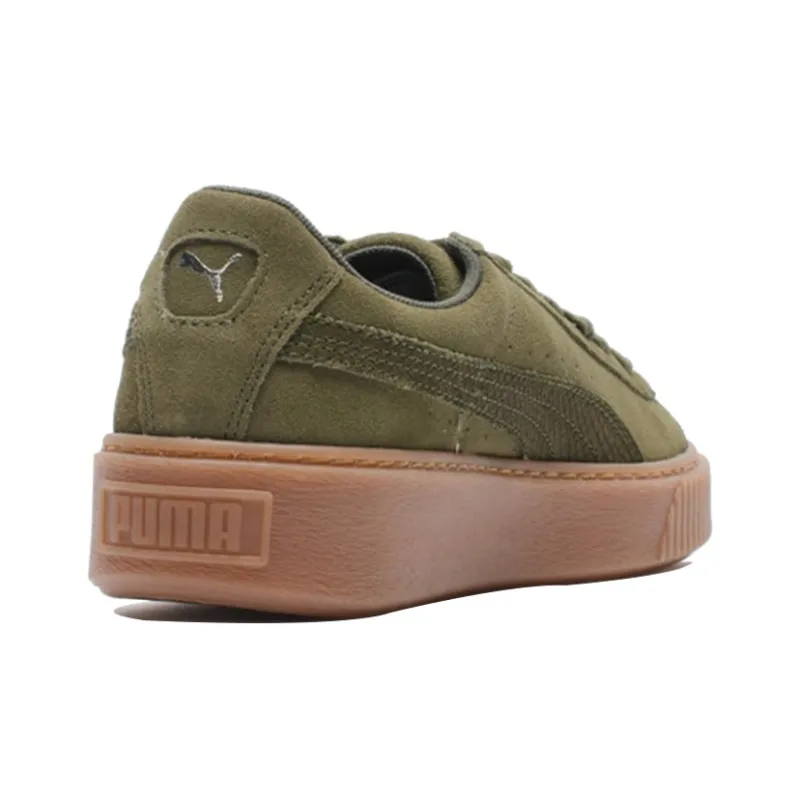 PUMA Suede Platform Olive Green Women's-2
