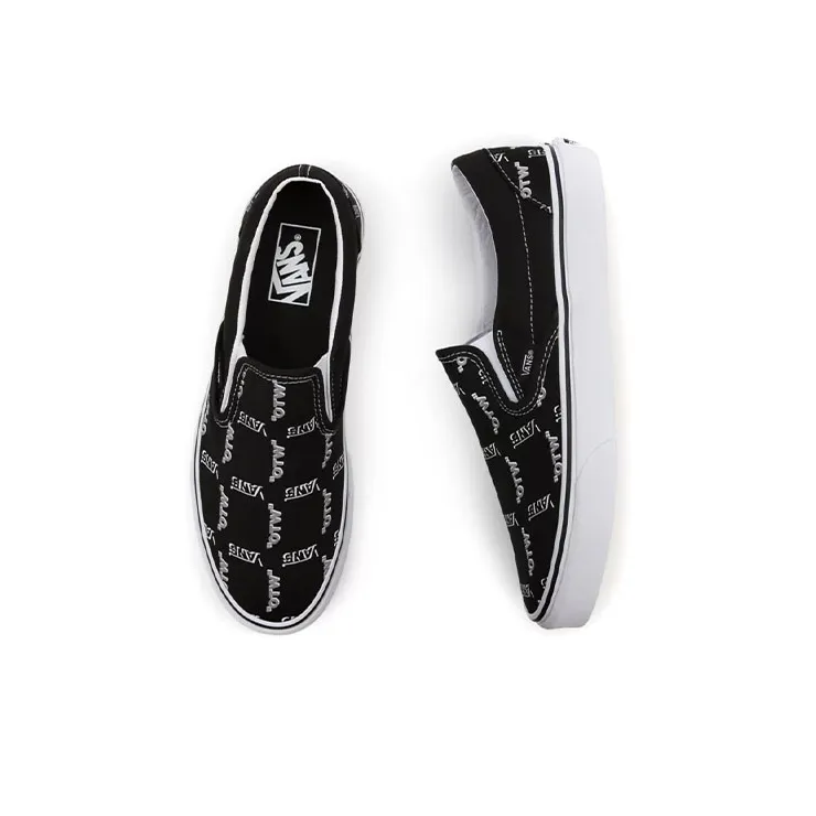 Vans Shadow Vans Classic Slip On Skate Shoes Black/White Women's-3