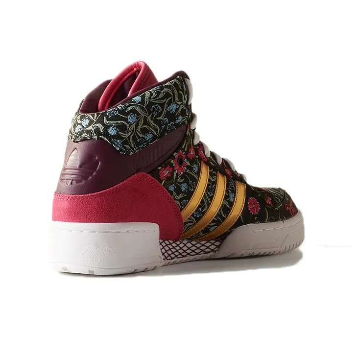 Adidas Originals Metro Attitude Coverage Slip Resistant Mid Top Skateboard Shoes Women's Black Red Patchwork-3