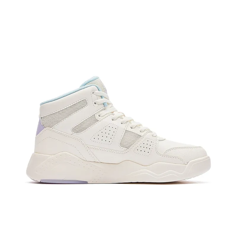 361° Warm Anti Slip And Wear Resistant High Top Skateboard Shoes Women's White Purple-1