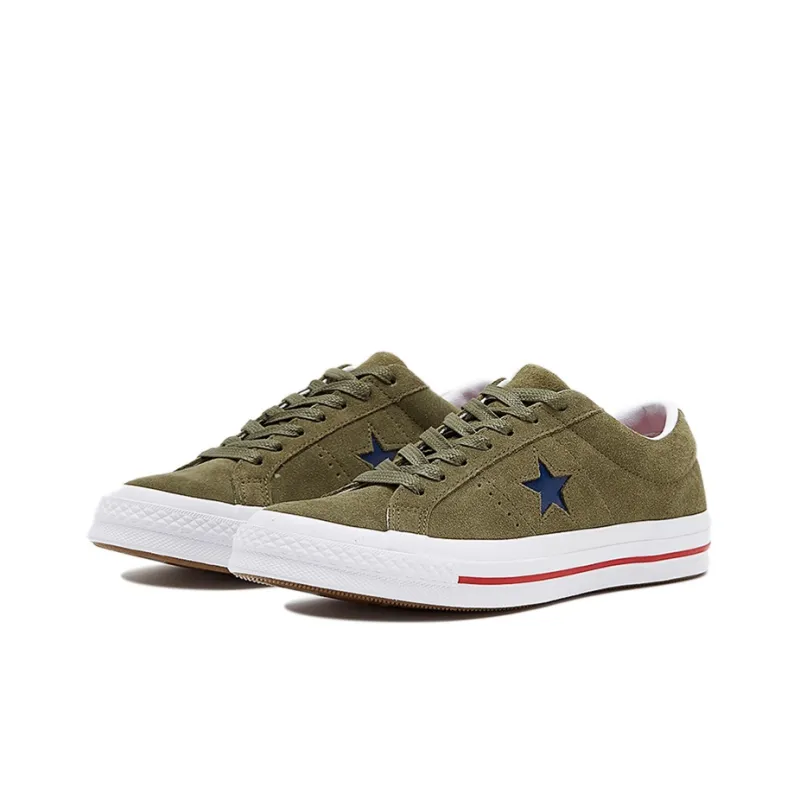Converse One Star Non Slip Wear resistant Casual Skateboarding Shoes Unisex Green-2