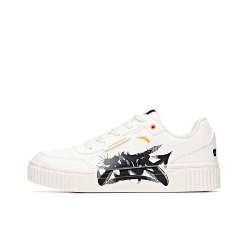 ANTA Skateboard Shoes Men Low-Top White/Black/Orange