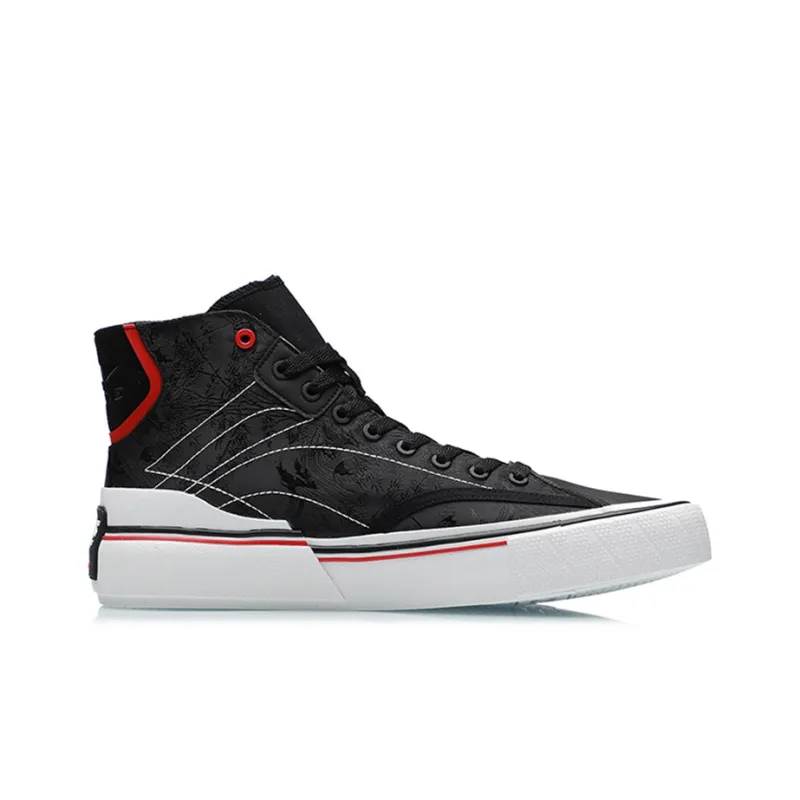 LiNing Wave Coverage Warm Slip Resistant High Top Skateboard Shoes Men's Black-1