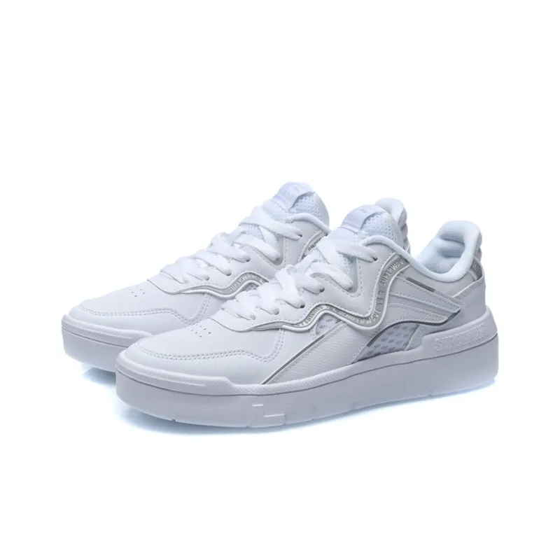 LiNing Wave Spwv Lite Anti Slip Wear Resistant Lightweight Breathable Low Top Skateboard Shoes Women's White-2