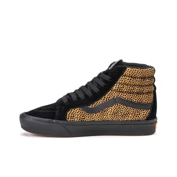 Vans SK8 Skateboard Shoes Women's High Top Black Leopard Print