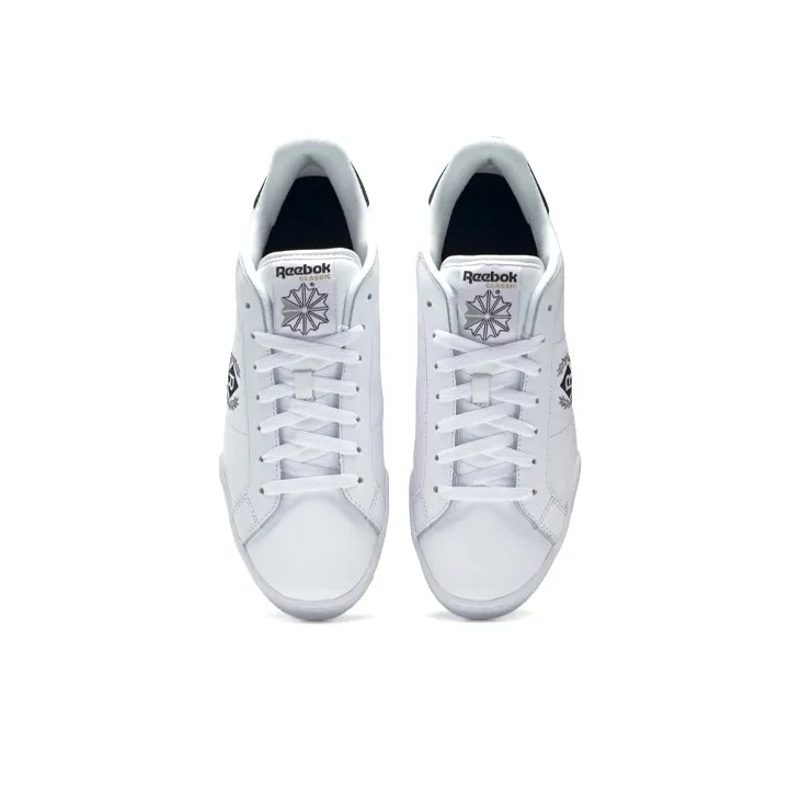 Reebok NPC 2 Breathable Low-Top Skateboard Shoes Unisex White Black-4