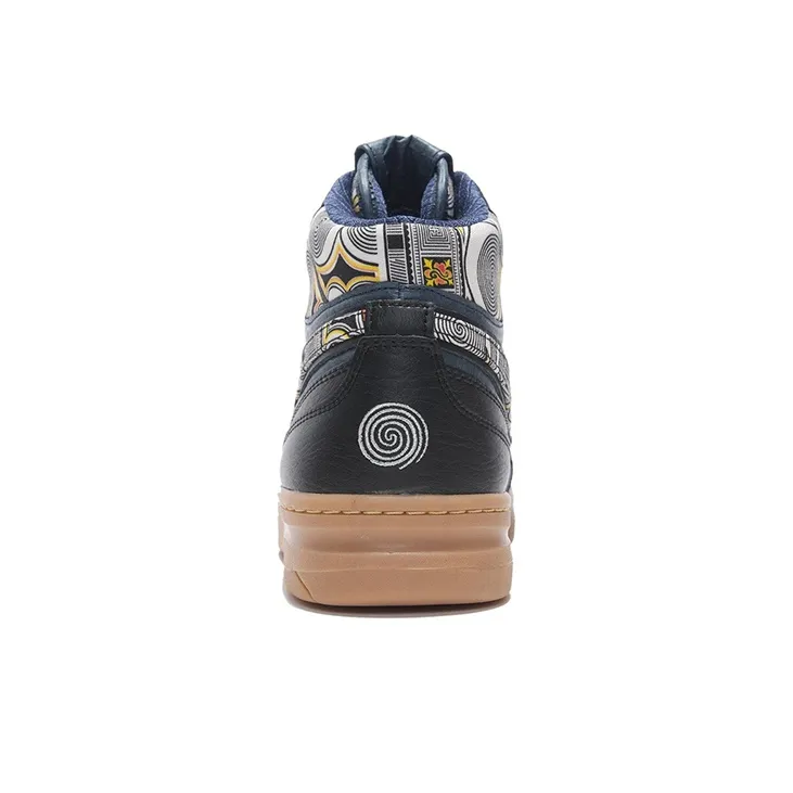 LiNing 937 Durable Lightweight And Breathable High Top Skateboard Shoes Men's Black Blue-5