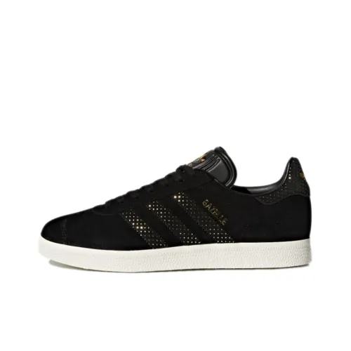 Adidas Gazelle Core Black Gold Metallic Women's