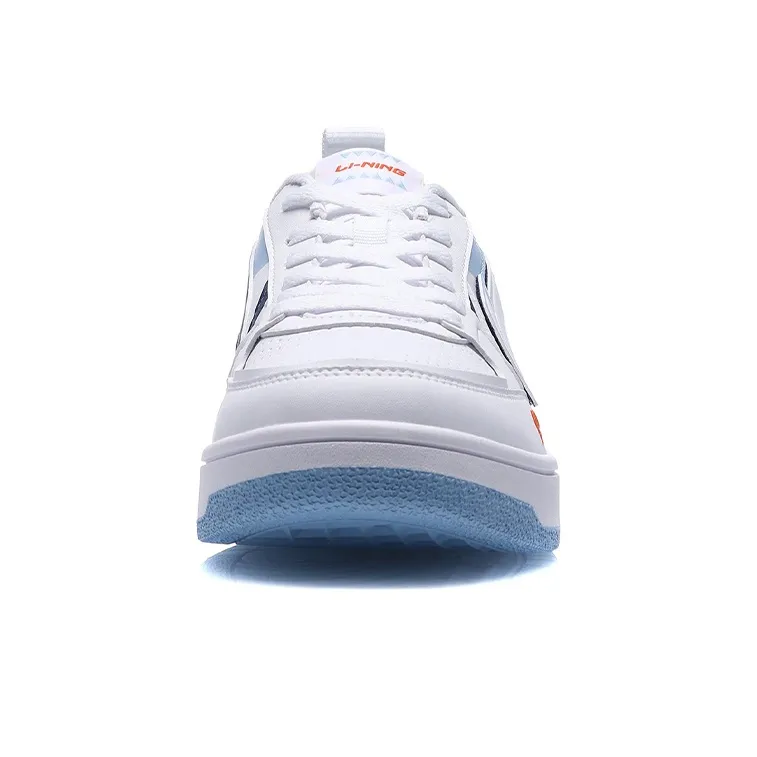 LiNing Haichuan Slip Resistant Cushioning Abrasion Resistant Lightweight Low Top Skateboard Shoes Men's White Blue-4