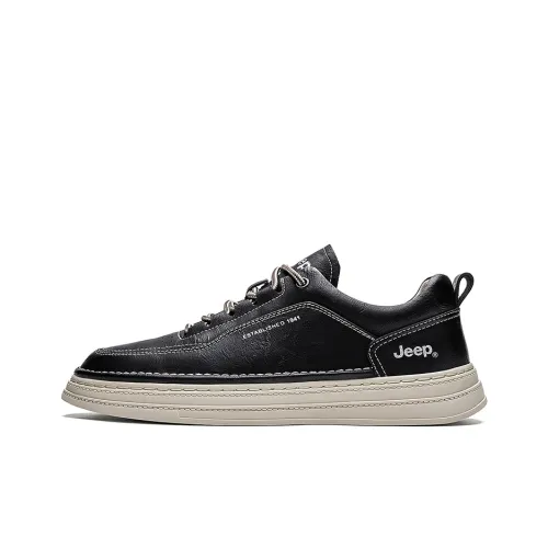 Jeep Skateboard Shoes Men Low-Top Black