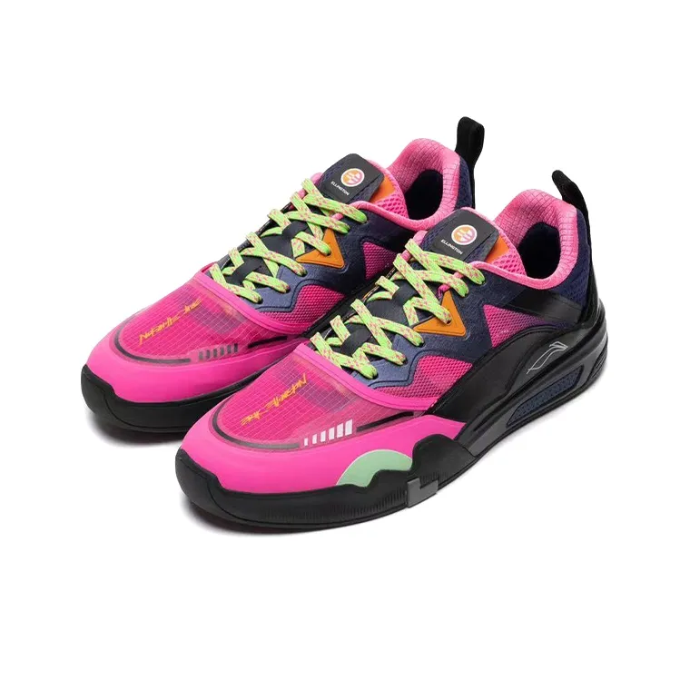 Erik Ellington x LiNing LINGTENG 䨻 'Tropicana' Slip Resistant Low Top Skateboard Shoes Men's Black Pink-2