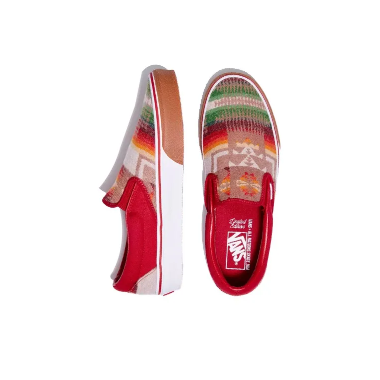 Vans Classic Slip-On All Nations Skate Jam Burgundy-2