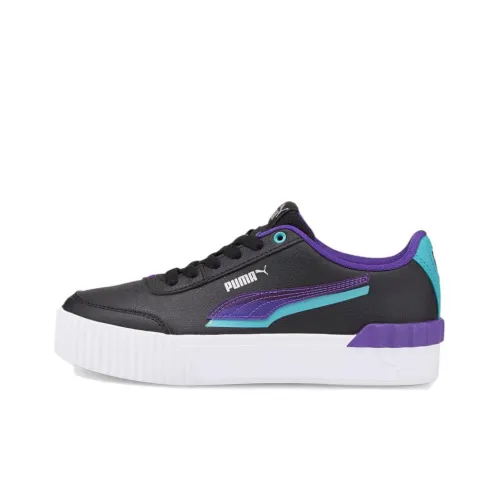 PUMA Caracal Lift Shadow Anti-Slip Wear-Resistant Low-Top Skateboard Shoes Women's Black Purple Blue