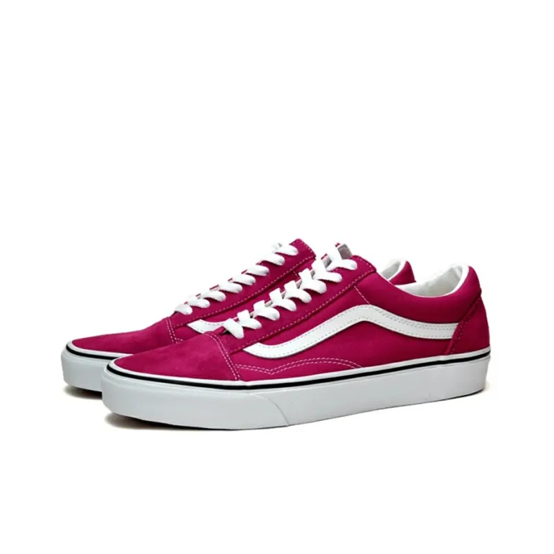 Vans Old Skool Retro Low Tops Casual Skateboarding Shoes Rose Red-2