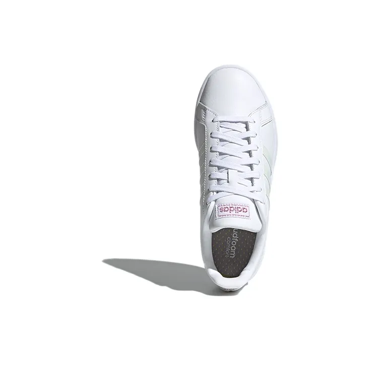 Adidas Neo GRAND COURT Low Top Skateboard Shoes Women's White Yellow Purple-4