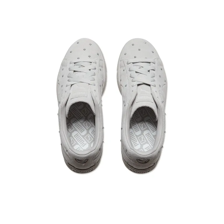 PUMA Suede Studs Grey Lace Up Sneakers Women's-3