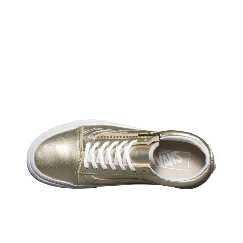 Vans Old Skool Collection Skateboard Shoes Women's Low-Top Gold/White-3
