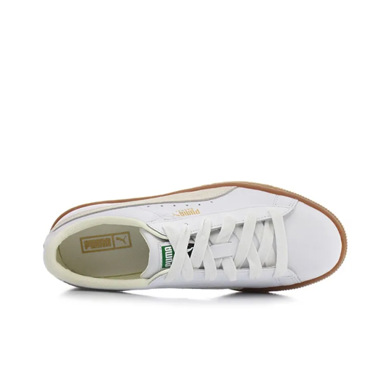 PUMA Basket Classic Rubber Retro Low Top Casual Skate Shoes Unisex White-3