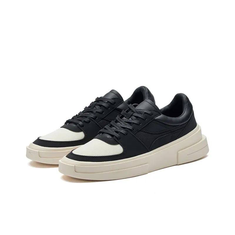 361° AG Chao Ge Anti Slip And Wear Resistant Lightweight Low Top Skateboard Shoes Black Beige-3