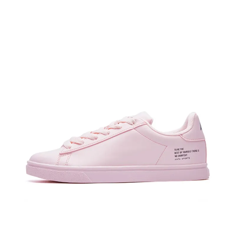 ANTA Skateboard Shoes Women's Low-Top Pearl Pink/Black-0