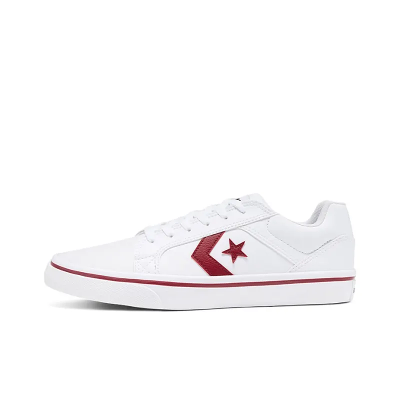 Converse El Distrito 2.0 O Anti-Slip Wear-Resistant Low-Top Skateboard Shoes Unisex White Red-0