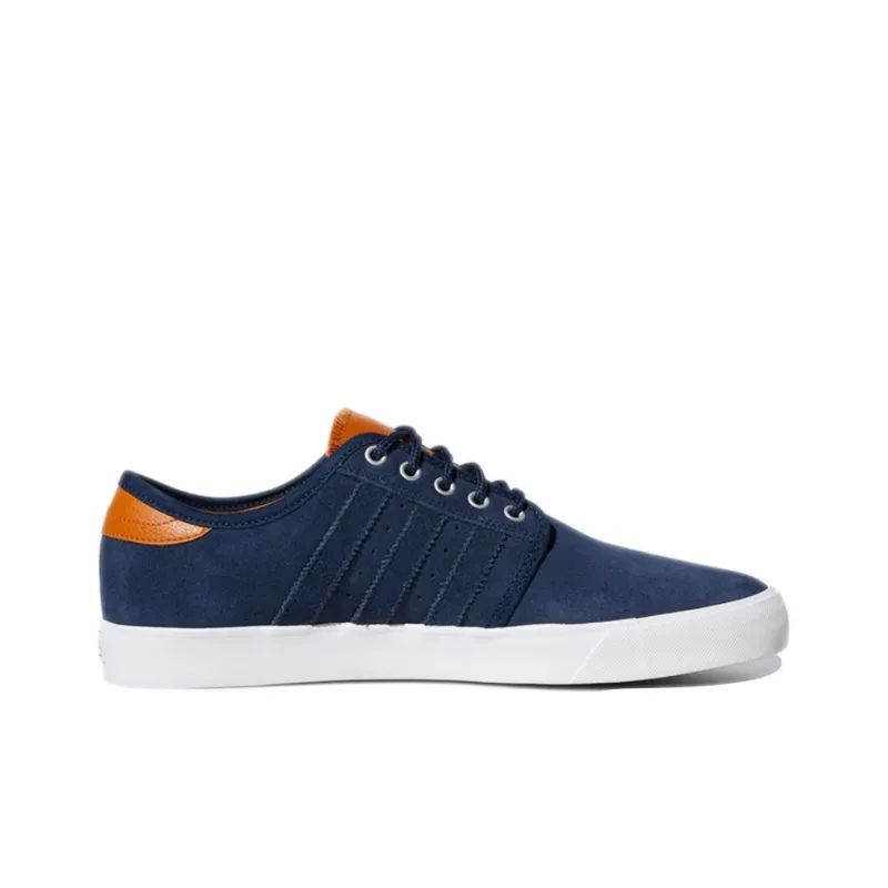 Adidas Originals Seeley Low Top Skateboard Shoes Men's Blue Brown-1
