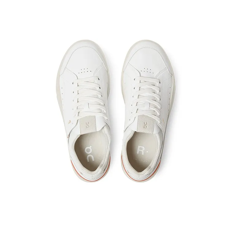 On CourtTHE ROGER Anti Slip Wear Resistant Low Top Skateboard Shoes Women's White Earth Umber-3