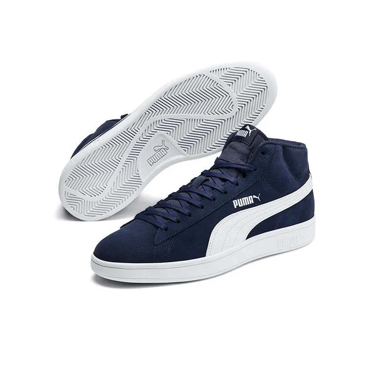 PUMA Smash V2 Mid Mid Tops Casual Skateboarding Shoes Unisex Blue White-4