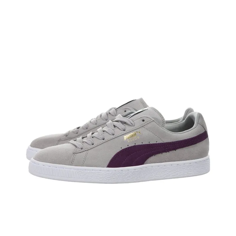 PUMA Suede Series Skateboard Shoes Men Low Top Gray/Purple-2