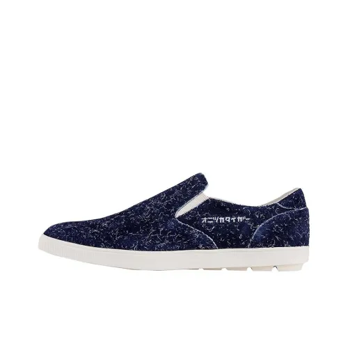 Onitsuka Tiger Slip-On Deluxe Wear-Resistant Low-Top Skateboard Shoes Men's Marine Blue
