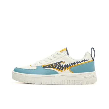 Erke Limbo Slip Resistant Cushioning Wear Resistant Low Top Skateboard Shoes White Blue