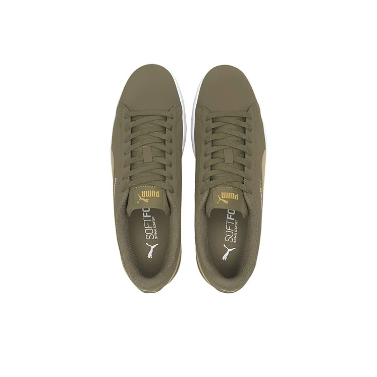 PUMA Smash V2 Buck Low-Top Skateboard Shoes Unisex Brown Yellow White-2